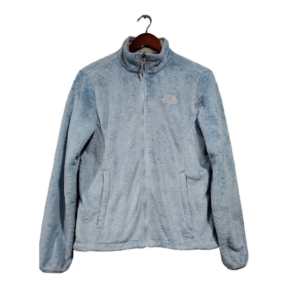 The North Face Women's Otis Fleece Blue Full-Zip Lightweight Jacket Pockets Sz M